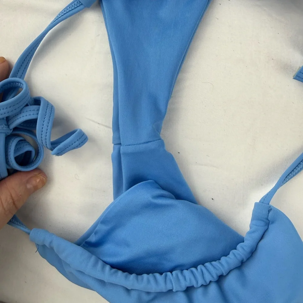 Fabletics Light Blue String Triangle Bikini Set - Picture 6 of 6